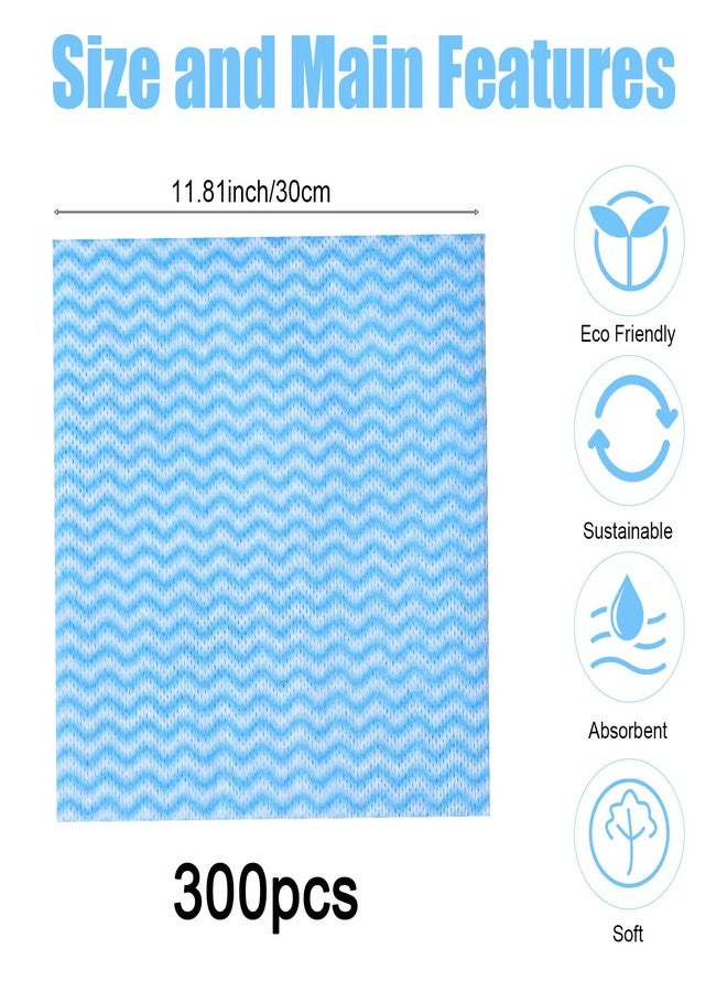 Lemecima 300 Pcs Disposable Dish Cloths for Kitchen Disposable Cleaning Cloth and Towels Handy Cleaning Wipes Disposable-Rags for Kitchen and Office(Blue) - Image 2